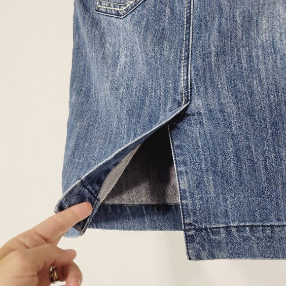 Insider Womens Blue Cotton Pockets Premium Denim Summer Knee Length Skirt Size 5 - Picture 4 of 14